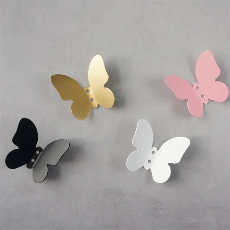 LCH Butterfly Shaped Nordic Style Solid Brass Drawer Handle Cupboard Door Pull Entryway Clothes Hook Home Decoration