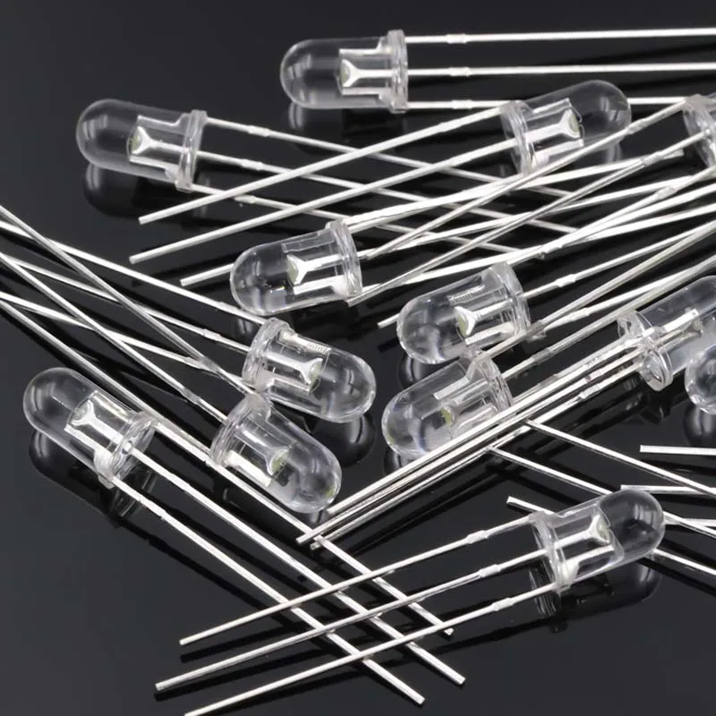 1000PCS 5mm ROUND led 3-PIN WHITE bicolor DIP LED RED WHITE BLUE WHITE G/WHITE Transparent DIP LED