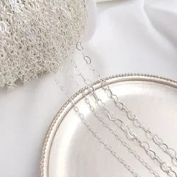 1 Meter 925 silver plating Love chains Necklace Supplies for Jewelry Making Bracelet DIY Brass Accessories