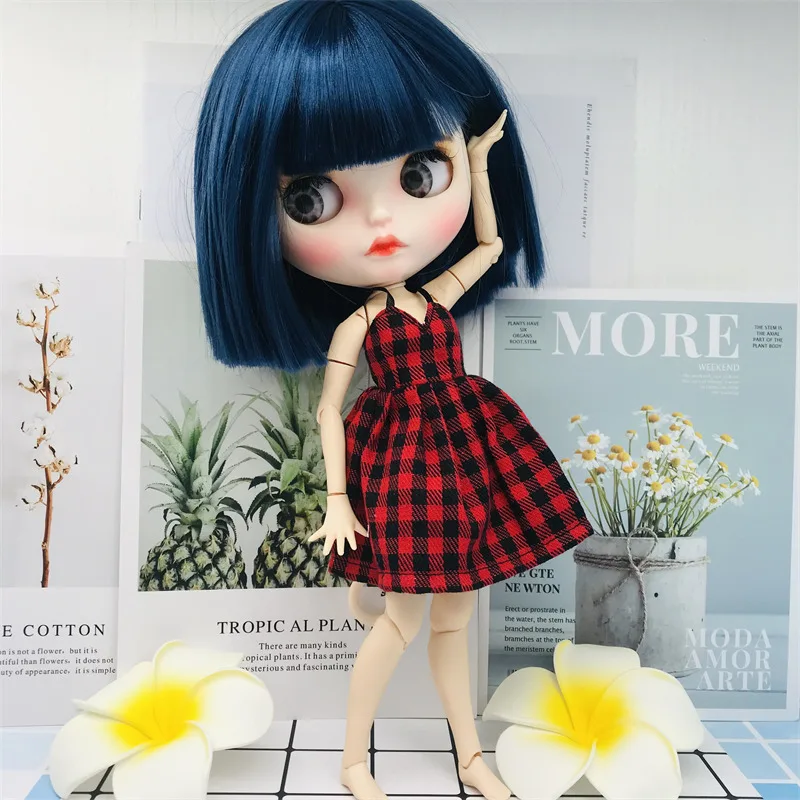 Nowy 1 sztuk chusta Polka Dot Pure Color Sexy sukienka Sling 30cm lalki Blyth ubrania dla Barbie blythe Azone BJD 1/6 sukienka dla lalek do