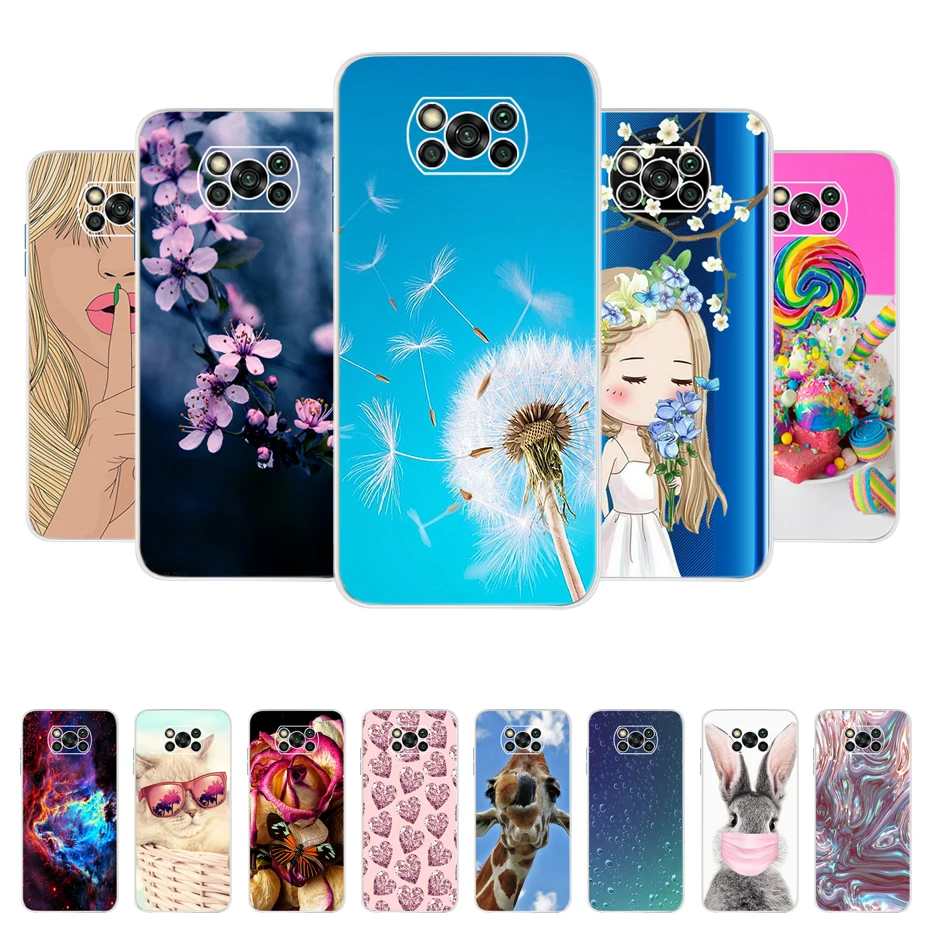 Case for xiaomi Poco x3 NFC case Cute Soft Protector Cover Silicone Phone Back cover Poco x3 x 3 Pocox3 NFC Global Version cases