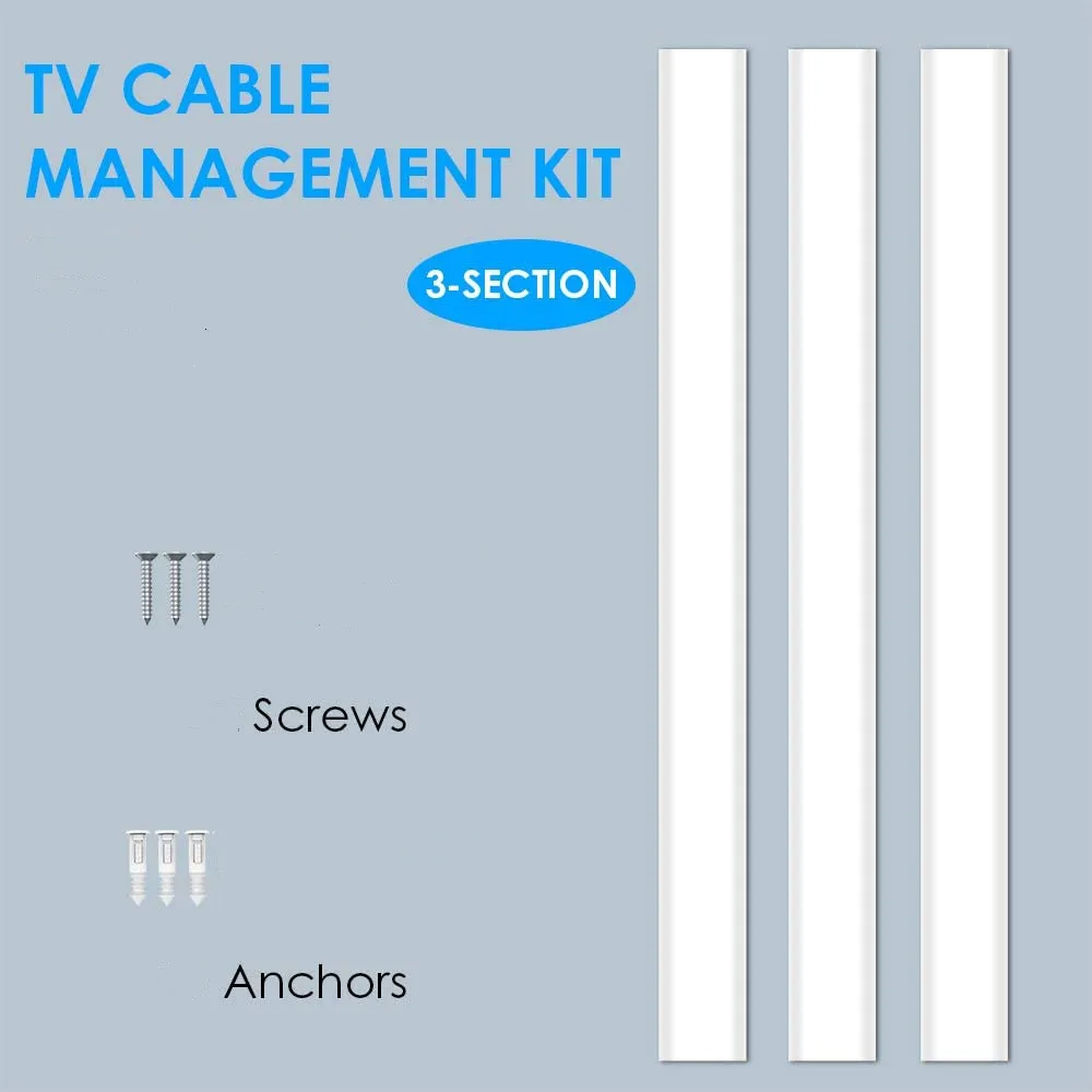 TV Cable Hider Cord Cover for Wall Mounted TV ,TV Cable Concealer - Paintable Wire Cover Raceway Kit W2.3 H0.7, White