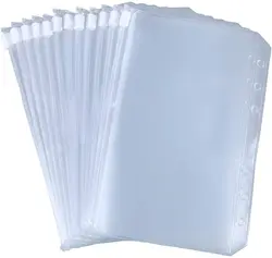 10 pezzi tasche per raccoglitori A6/A5 dimensioni 6 fori cartelle con cerniera per raccoglitore a 6 anelli borse a fogli mobili, organizzatori impermeabili in PVC