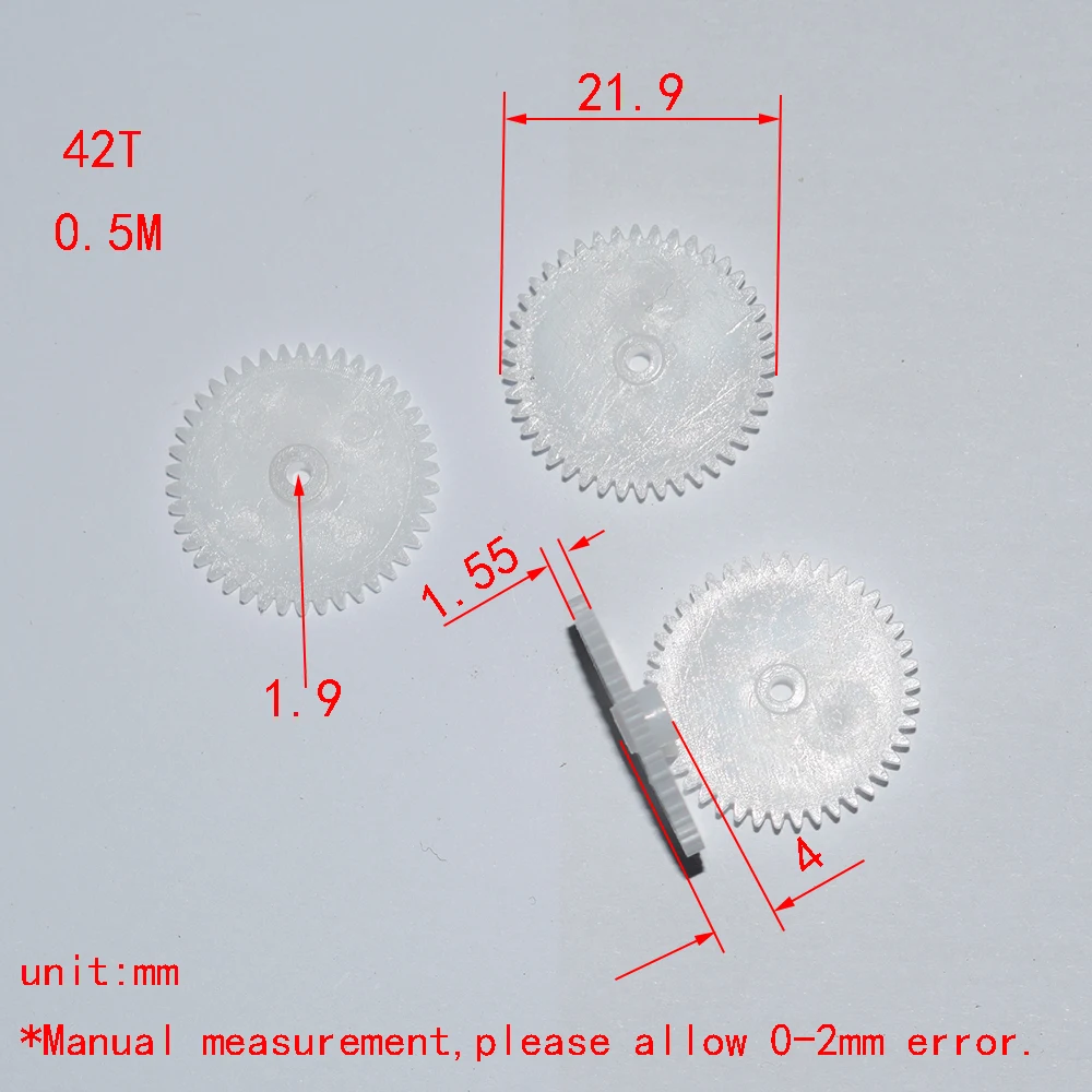 10/100 st 42 T 2mm gat plastic gear dron rc auto vliegtuig robot kinderen speelgoed voor jongens diy baby accessoires montessori juguetes GP422A