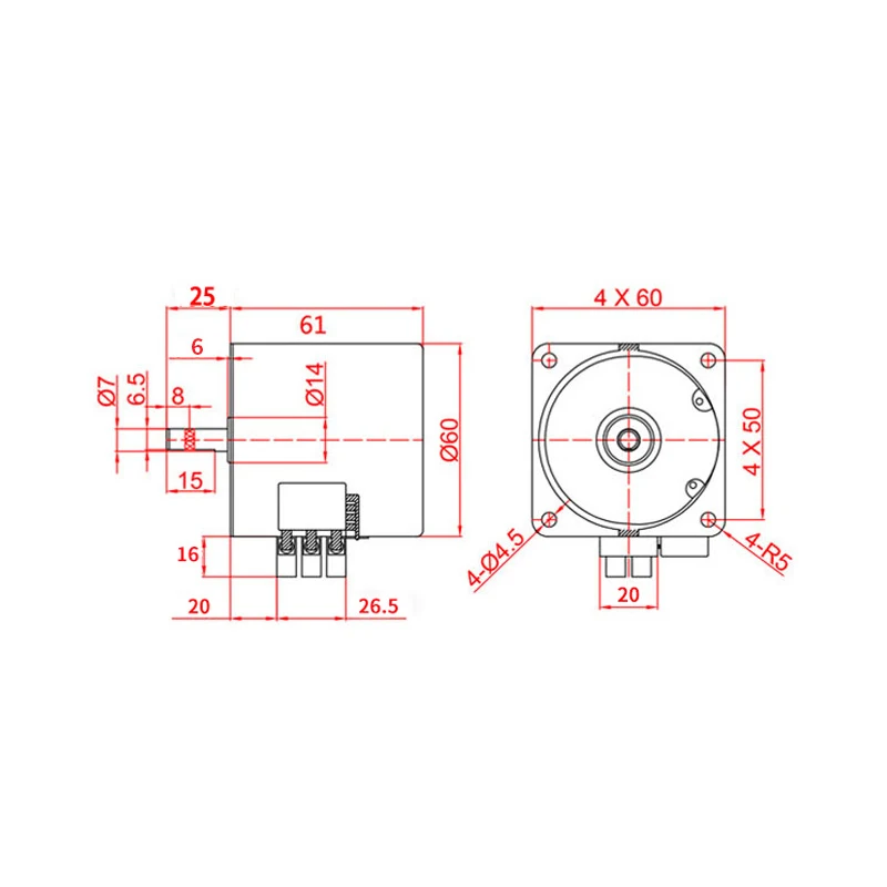 Motor de engranaje de CA con soporte, engranaje de torsión grande de 220V, velocidad lenta pequeña, Motor síncrono de imán permanente de 60KTYZ con soporte