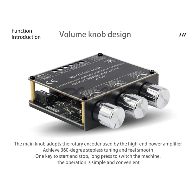 Placa Amplificadora de Áudio Digital Bluetooth 5.1, HiFi Stereo, Subwoofer de Tom Alto e Baixo, 15W, 30W, 2.1 Canais