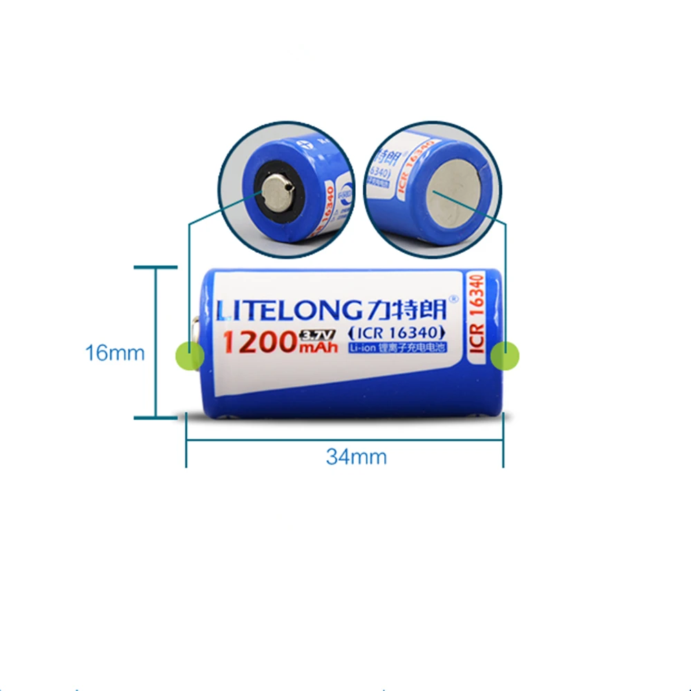 2 sztuk ICR16340 CR123A CR123 CR 123 123A CR17345 17345 1200 mAh 3.7 V bateria do Al Litio + 1 sztuk ładowarka