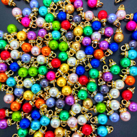 NEW DIY 20pcs 8MM Mini Color Acrylic Pearl Pendant Beads Charm Earrings Ornaments Jewelry Making Parts