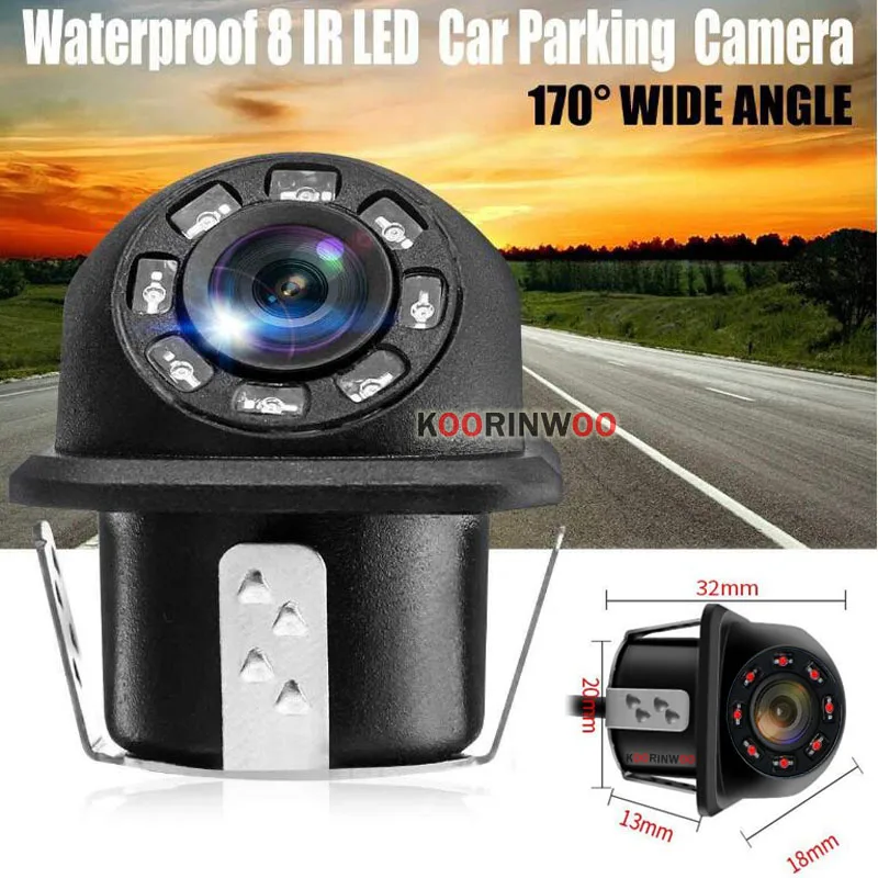 Koorinwoo Univeral  Dynamic Trajectory Parking System Car Rear view Camera Backup 8 IR Lights Night Vision ReversE Camera Video