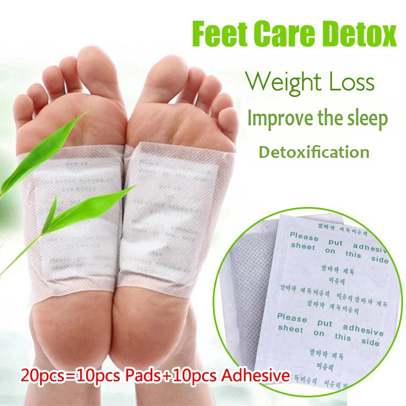 

20PCS/lot Kinoki Detox Foot Patch Bamboo Pads Patches With Adhersive Foot Care Tool Improve Sleep slimming Foot sticker