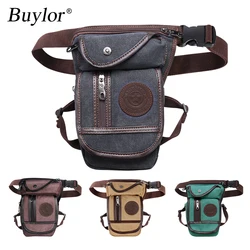 Buylor Drop Leg Bag Vintage Thigh Pack Fanny Military Motor Cycle Messenger Canvas/Nylon Cycle Shoulder Bag Riding Waist Pack