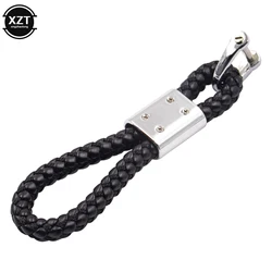 Leather Hand Woven Keychain Metal key rings Chains Best Gifts Car Key Holder For Car Interior Accessories Keyring