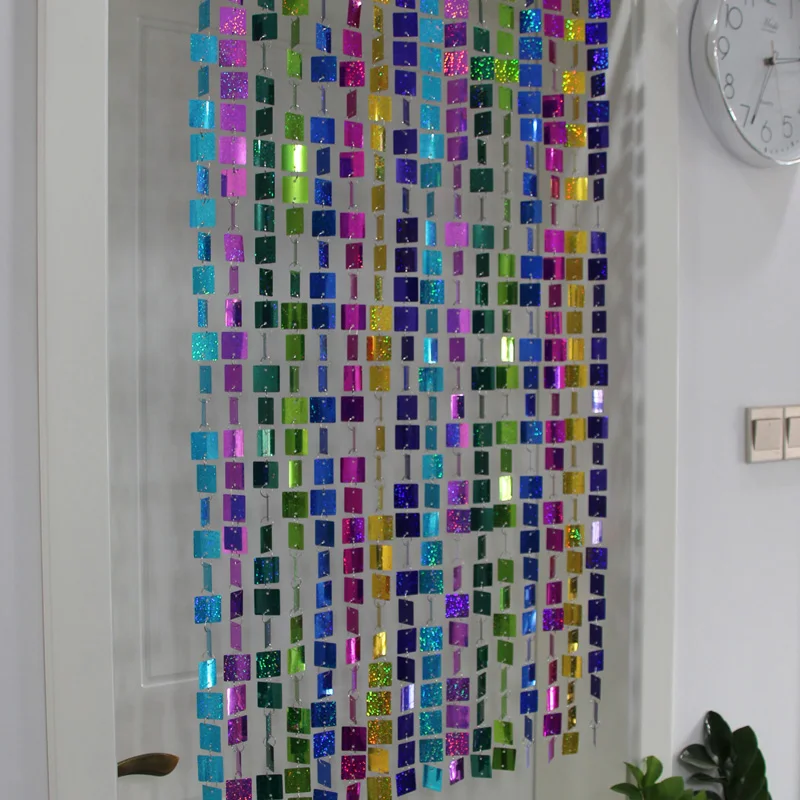 New style fashion home partition decoration supplies DIY laser sequin  colored door curtains wedding party hanging ornaments