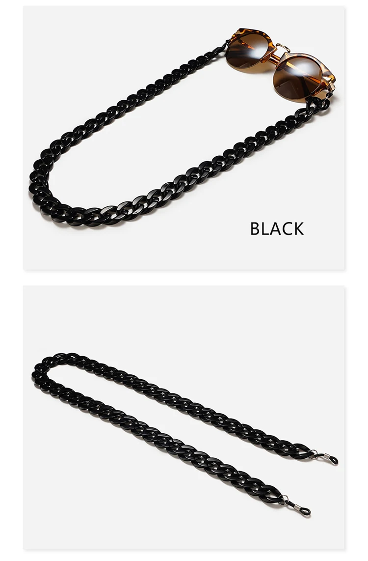 Mode Acryl Brillen Ketten Sonnenbrillen Schnur Anti-Rutsch-Sonnenbrille bänder hängen Ketten am Hals Brillen zubehör – Detail 11