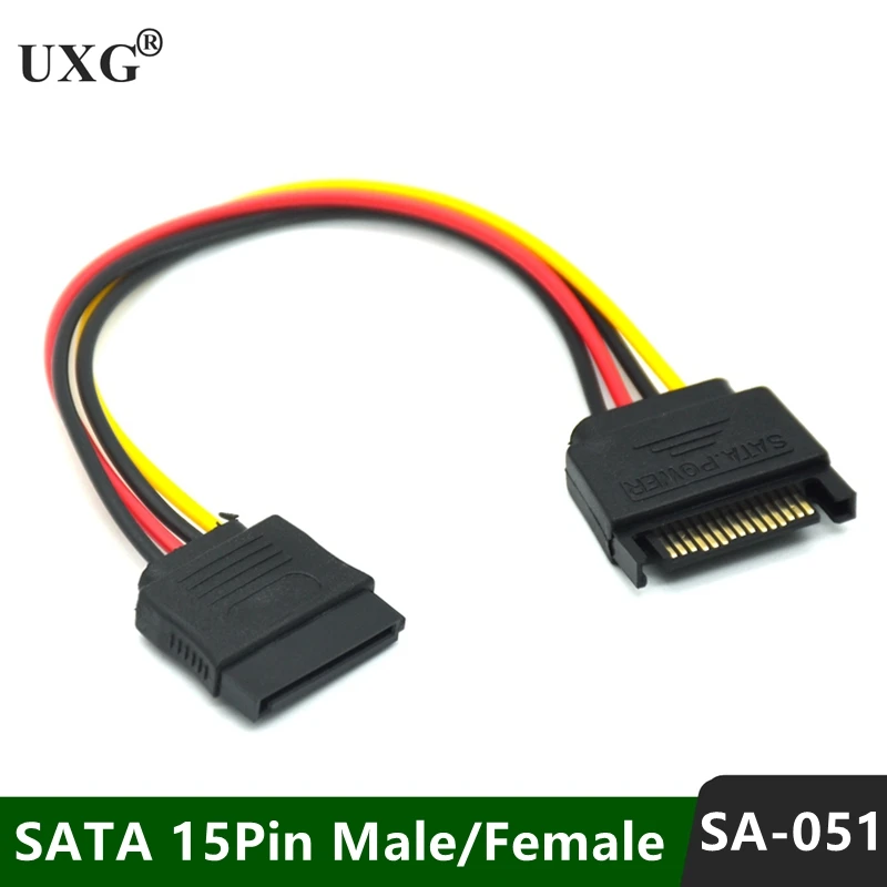 

SATA 15pin Male to Female SATA Hard Disk Power Extension Extender Cabo Cord for PC HDD SSD Power Cables