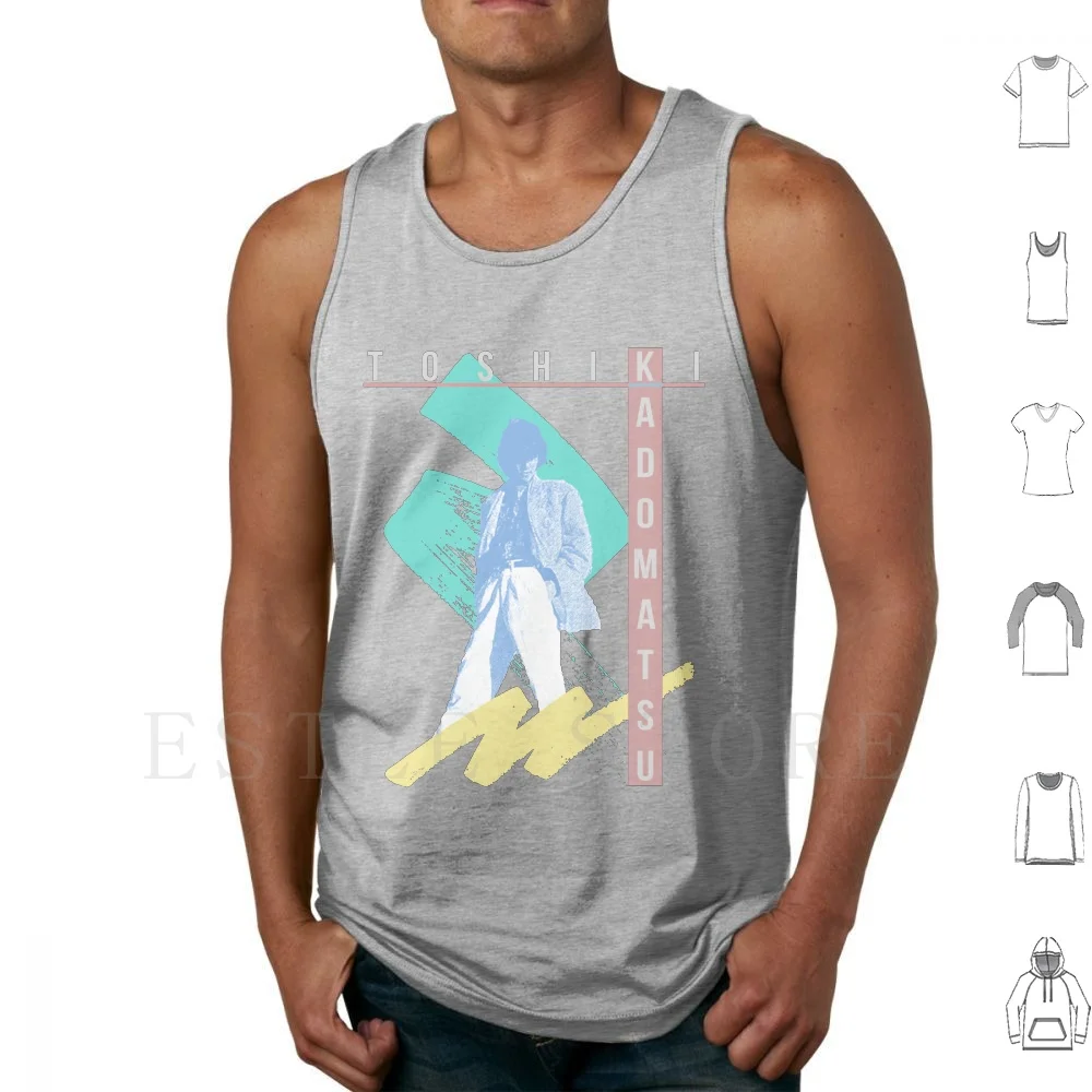 Kadomatsu Camisetas sin mangas negras Chaleco sin mangas Toshiki Kadomatsu Tatsuro Yamashita Tatsuro Yamashita Funk japonés Negro