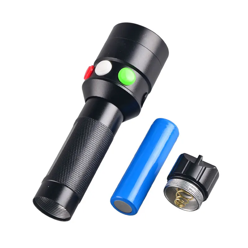 TMWT XPE-133 3W IP55 Rain-proof Led Work Indicator Semaphore Lights Flashlight，Tricolor Train Railway Signal Torch Light