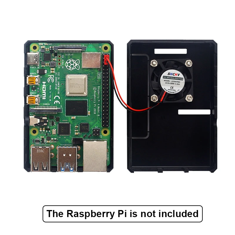Raspberry Pi 4 ABS Case Upgraded Plastic Shell Black/Clear Box with Cooling Fan / Heat Sinks Optional for Raspberry Pi 4 Model B