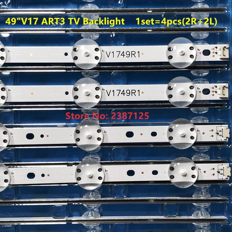 8Set 3VLED Strip For V17 49 R1 L1 6916L-2862A 2863A 49UJ6510 49UJ6517 49UJ6519 49UJ6520 49UJ6525 49UJ6565 49UJ6585 LC490DGJ-FKM1