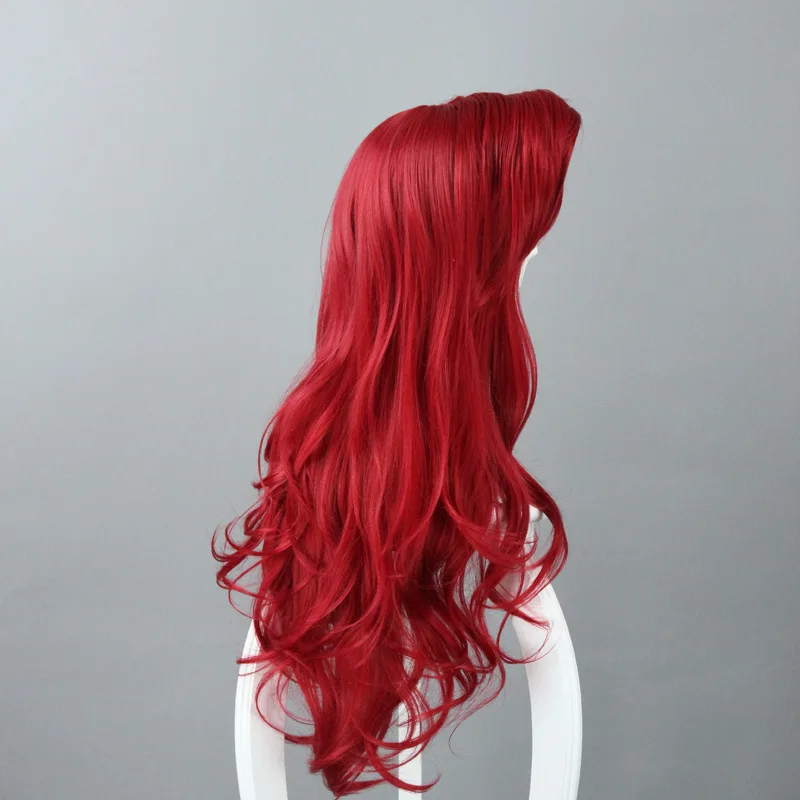 Crimson Long Curly Hair Wig Anime Cosplay Wig High Temperature Heating Synthetic Wig For Women