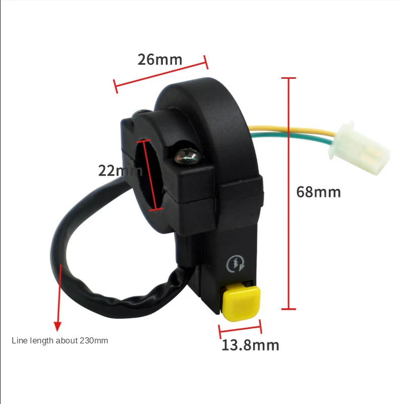 1pc 22mm universally Off-road Motorcycle ATV Accessories Public Electric Start Switch Igniter Throttle Seat Switch Cable