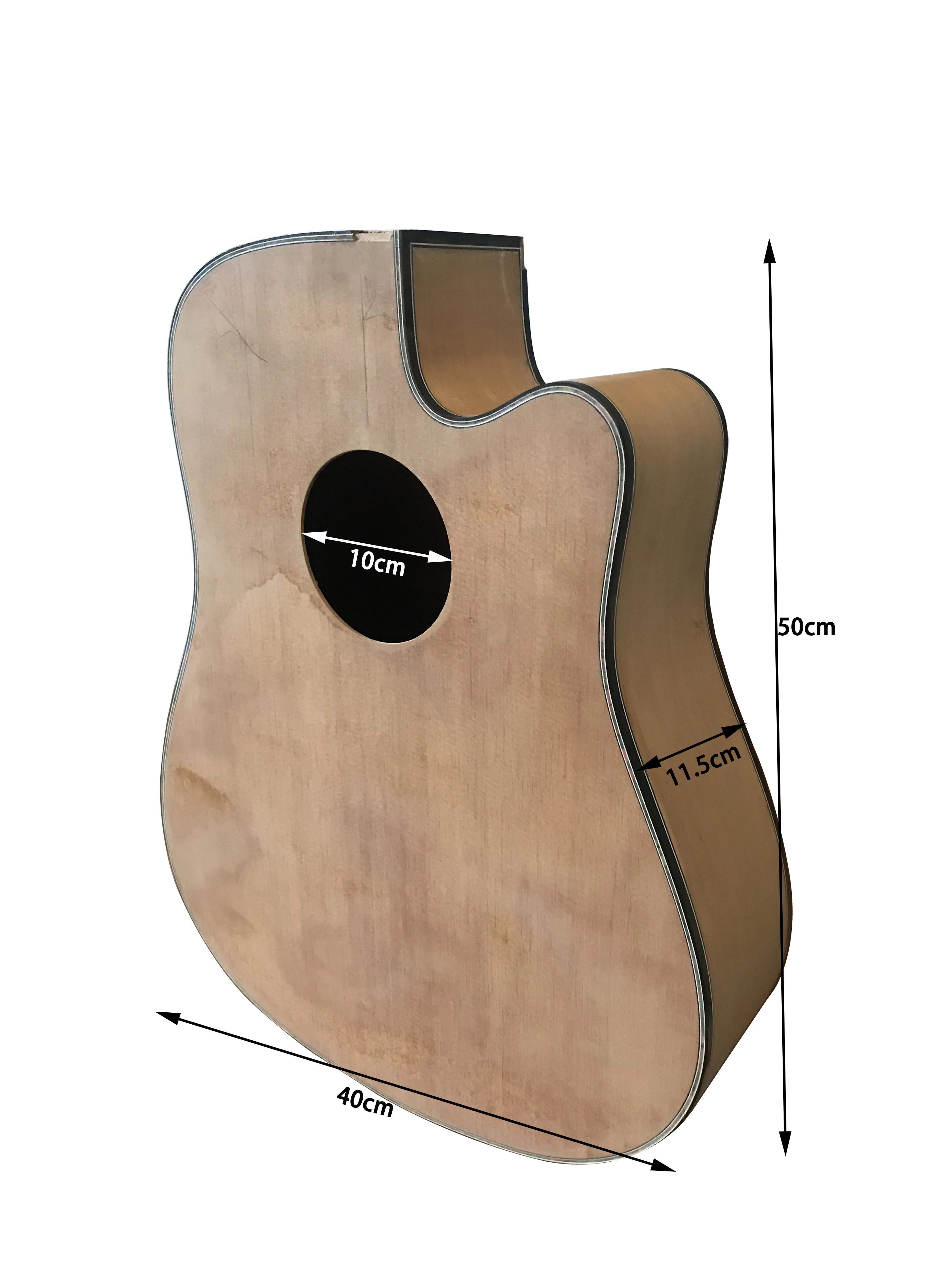 Solid Wood Acoustic Guitar Body, Unfinished Thin Body, Folk Guitar Barrel, White Acoustic Guitar Panel, 41in