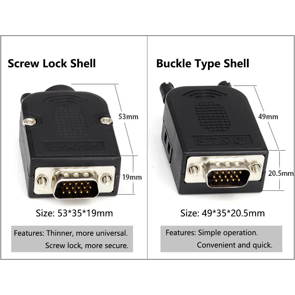 Vga conector macho fêmea, conjunto com 3 linhas de conexões de 15 pinos, vga 3 + 6 3 + 9 porta serial e adaptador de áudio db15
