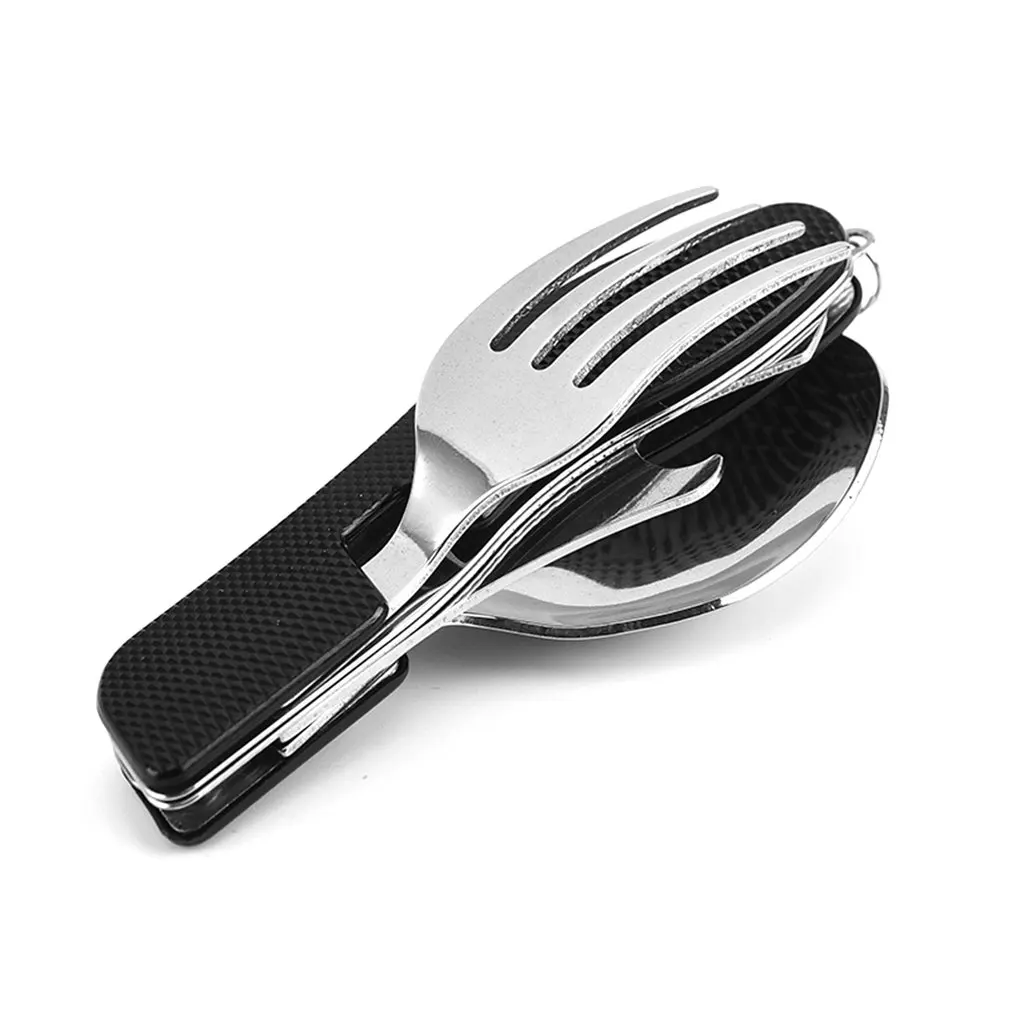 

Outdoor Camping Portable Fork Knife Tableware Tools Stainless Steel Multi-Function Folding Spoon&Fork Knife Travel Sets