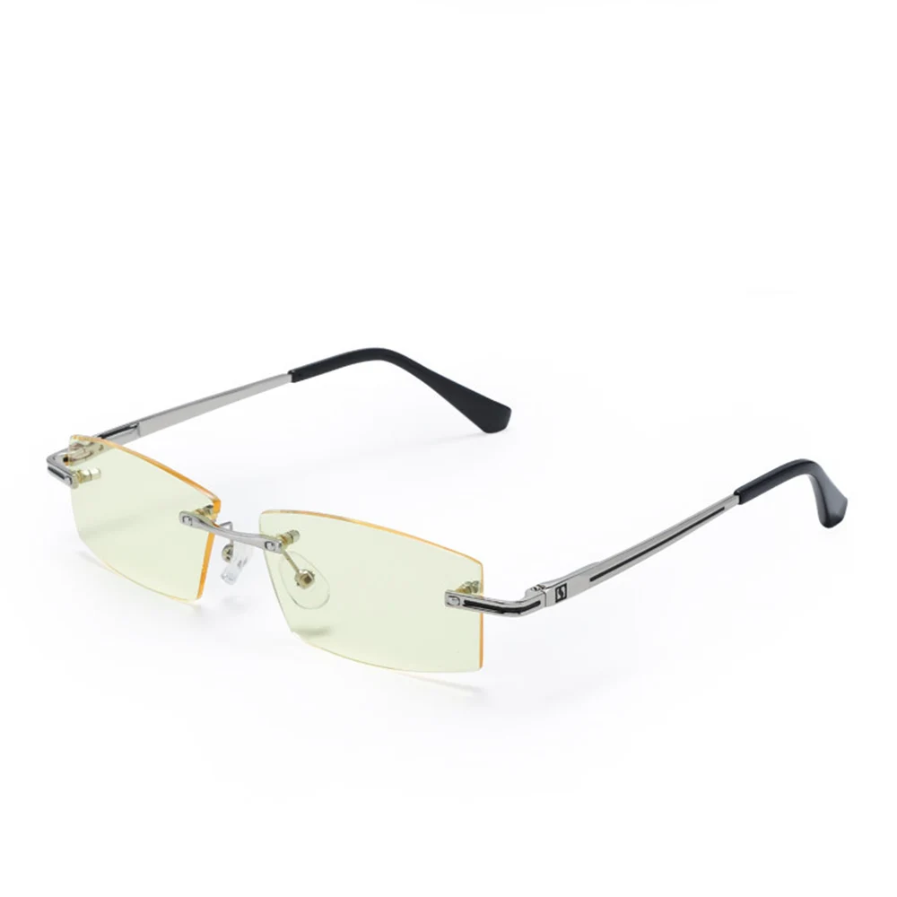 Classic Rimless Gold Frame Night Vision Glasses For Driving Anti-blu Light Anti-glare Day and Night Driving Glasses