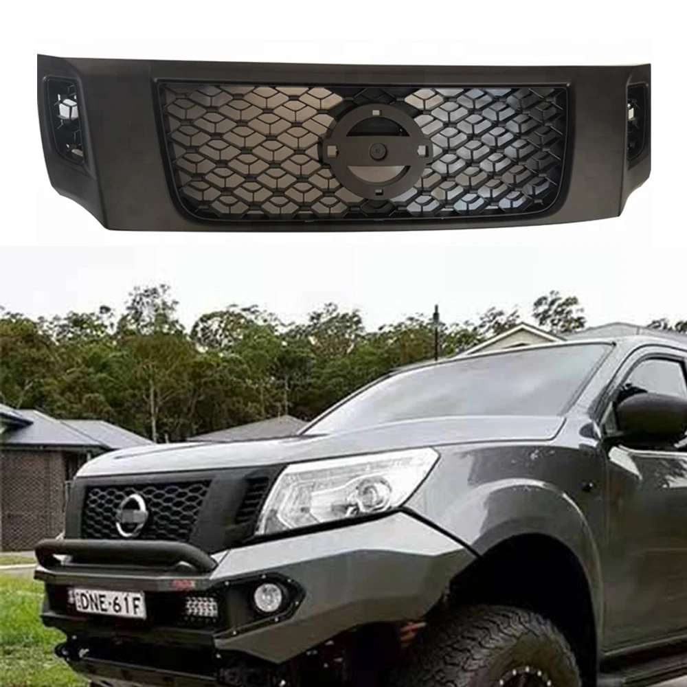 Radiator Grille For Nissan Navara Np300 2016+ Car Accessories Mesh Grille ABS Matte Black Front Grille