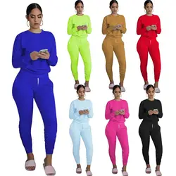 two piece set women 2 piece set stacked leggings clothes for women outfits  stacked pants tracksuit female fall clothes 2020