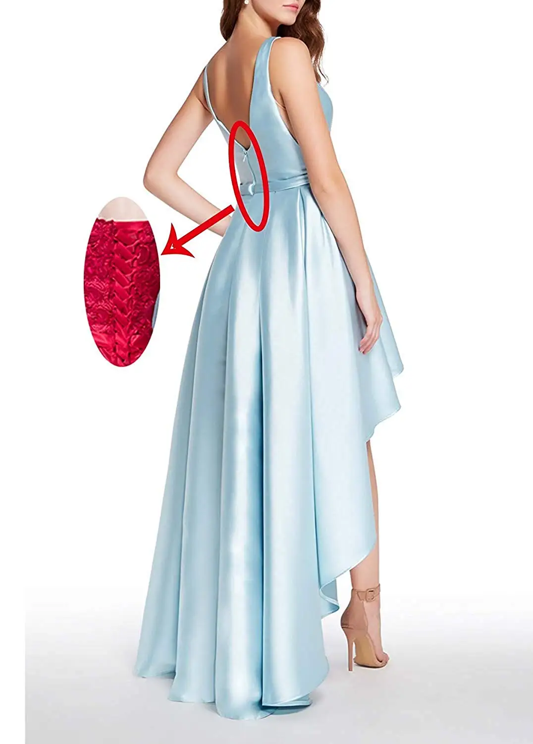 สูงต่ำซาตินชุดราตรียาว Scoop คออย่างเป็นทางการ Homecoming Gowns กับ Pocketn Robe De Soiree Vestidos Elegantes Para Mujer 2022