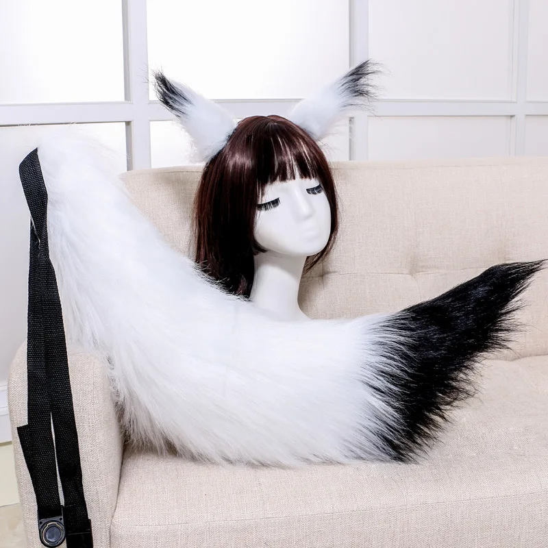 

Wolf Fox Ears Tail Adjustable Belt Furry Animal Headband Cosplay Props Carnival Fancy Party Dress Halloween Costume Accessories