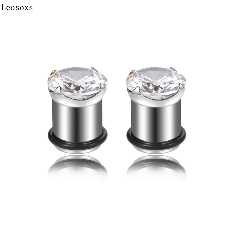 Leosoxs 2 piece Best selling stainless steel auricle earrings European and American hip-hop body piercing jewelry