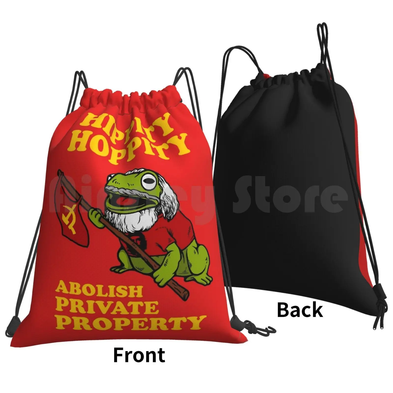 Hippity Hoppity Abolish Private Property Backpack Drawstring Bags Gym Bag Waterproof Communist Memes Socialist Memes