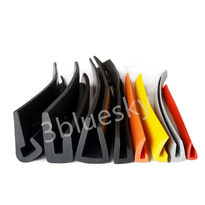 Uneven Hem L J-Shape Sealing Strip, for Glass Metal Car Wood Panel Board, Edge Encloser Shield,Black Red Yellow Gray Transparent