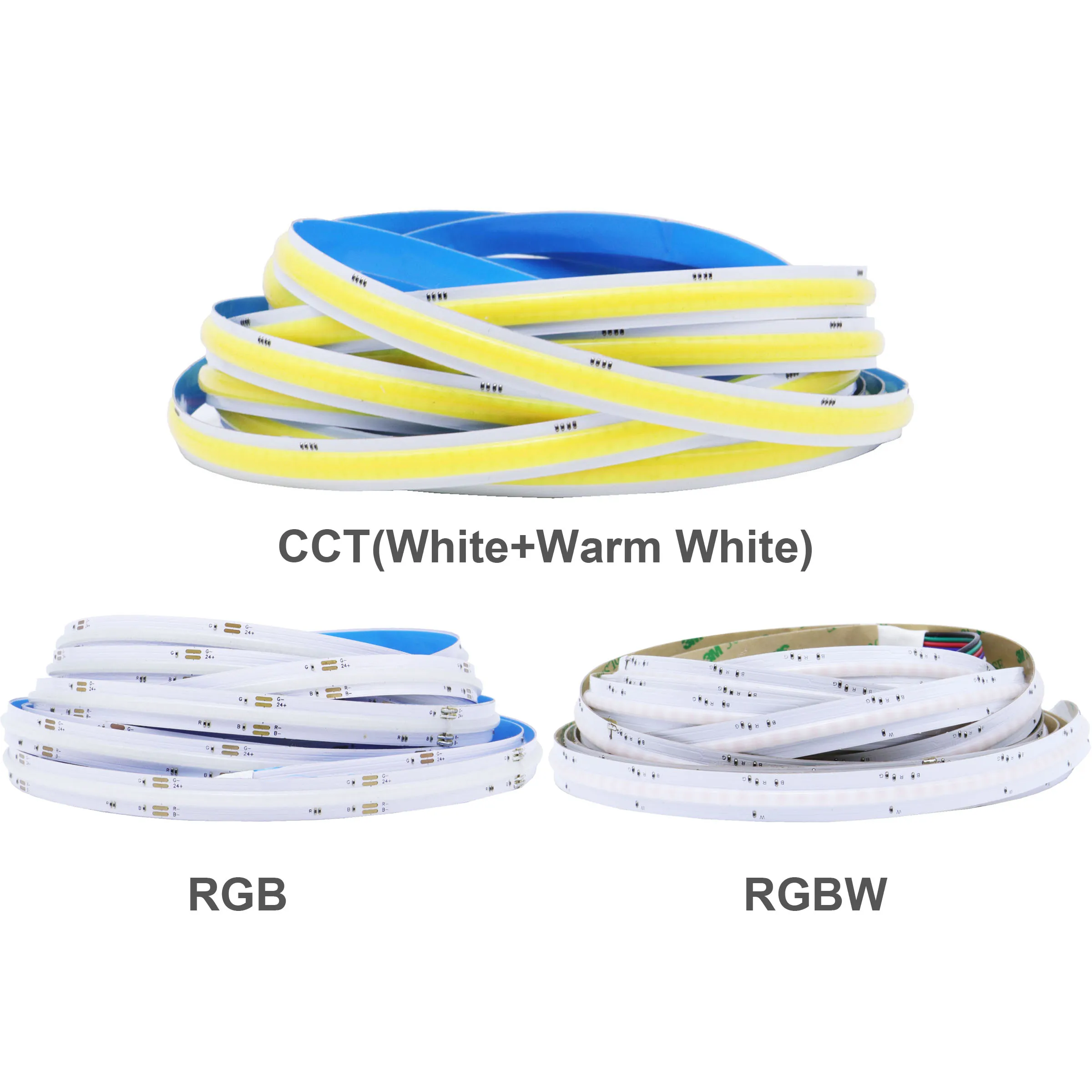 RGB/RGBW/CCT COB LED Light Strip 840LEDs/m High Density Flexible FOB COB RA90 Linear Dimmable Led Lights DC24V