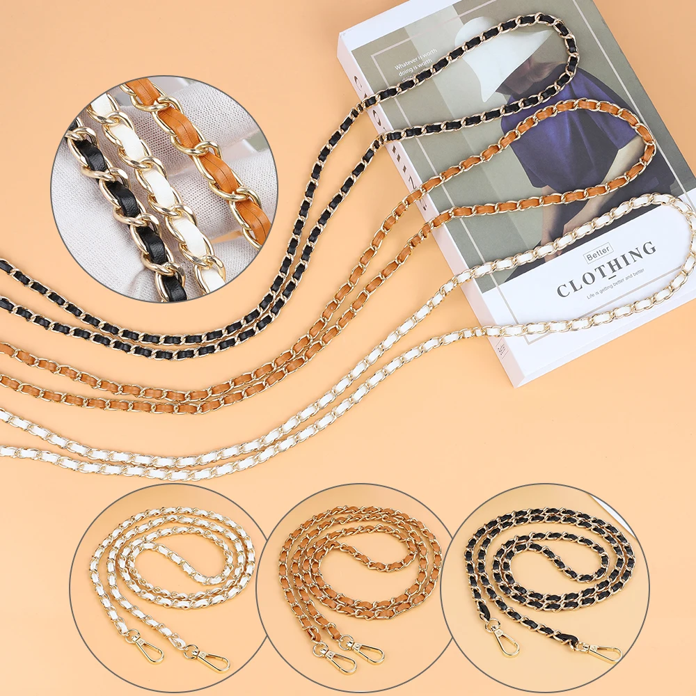 120 センチメートル Pu レザーメタルチェーンクロスボディショルダーバッグチェーンストラップ交換女性ガール DIY 財布ハンドバッグアクセサリー