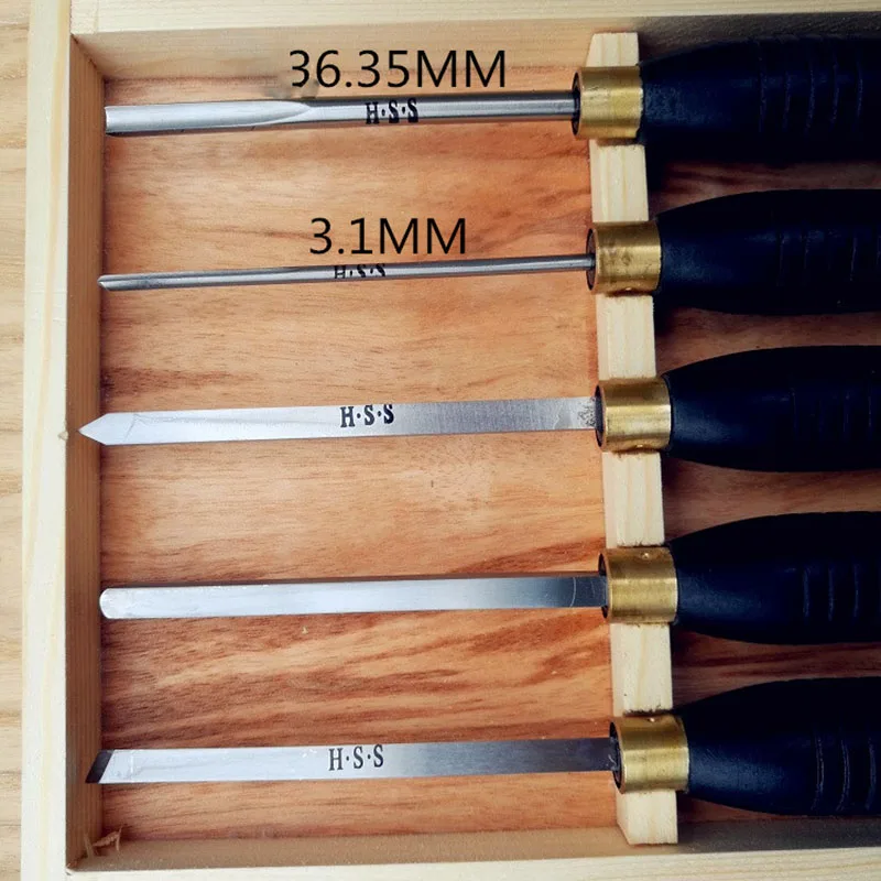 Juego de cinceles de torno HSS, juego de herramientas de torneado de carpintería, cuchillo semicírculo de acero de alta velocidad, herramienta de