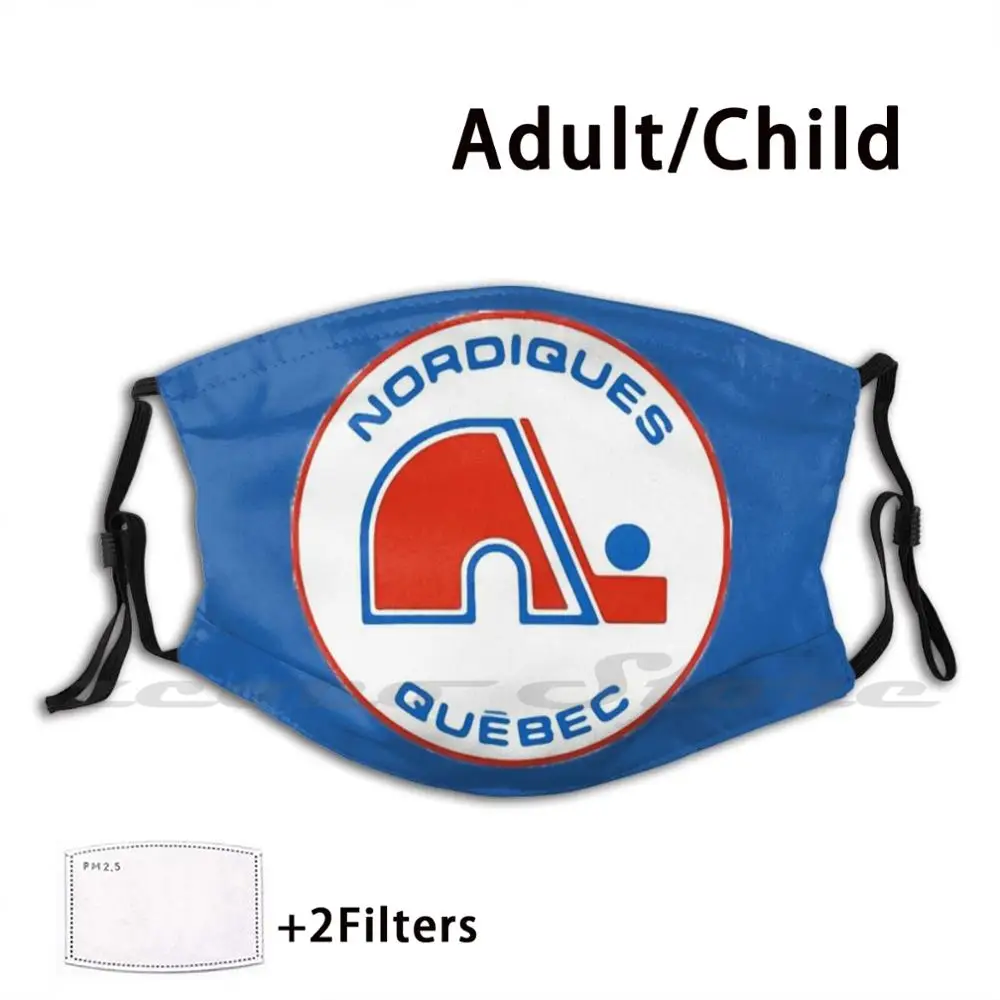 

Nordiques Quebec Defunct Ice Hockey Team &amp ; Quot ; Igloo Holding A Hockey Stick Mask Cloth Washable DIY Filter Pm2.5 Adult