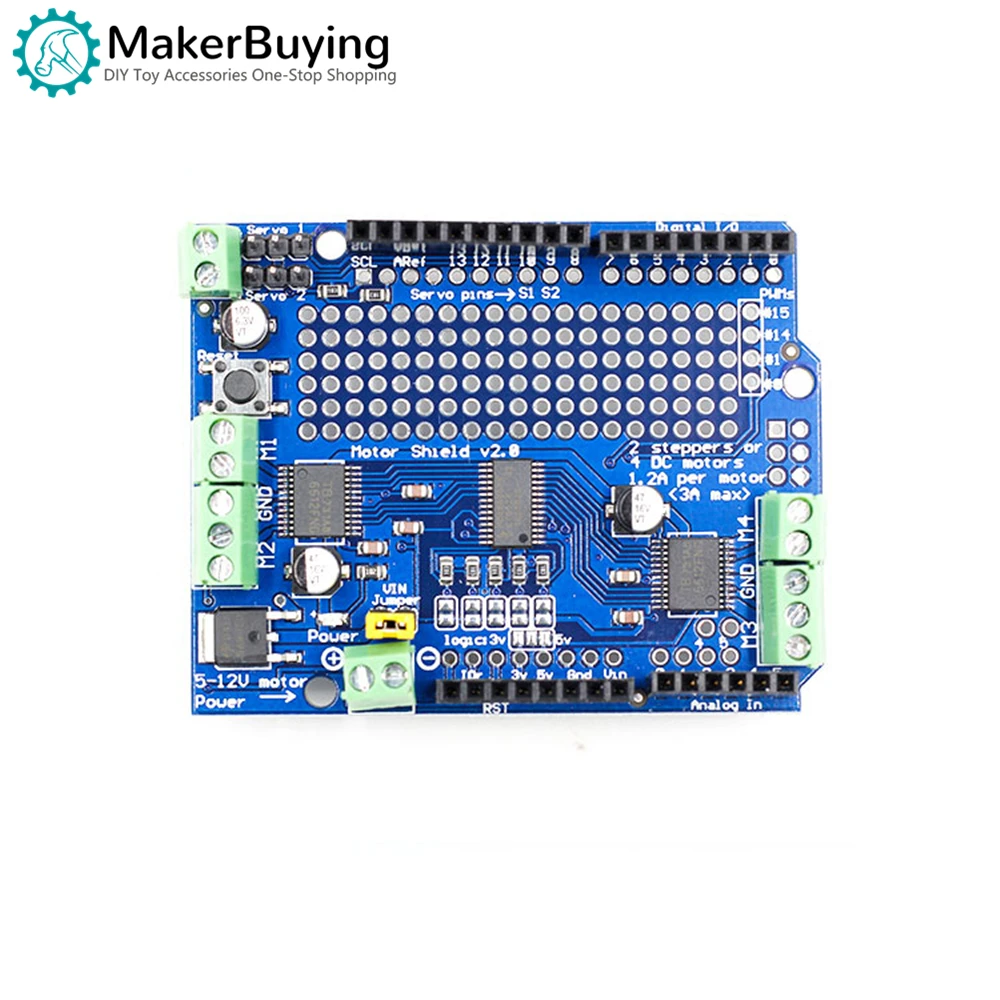 Двигатель/шаговый/Servo Shield v2 DC шаговый двигатель сервопривод модуль для Arduino робот PWM Uno Mega R3 Замена L293D