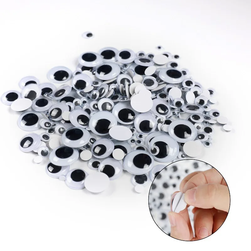 100pcs Multi Size Self-adhesive Googly Wiggle Eyes for DIY Scrapbooking Crafts Projects DIY Dolls Accessories Eyes Handmade Toys