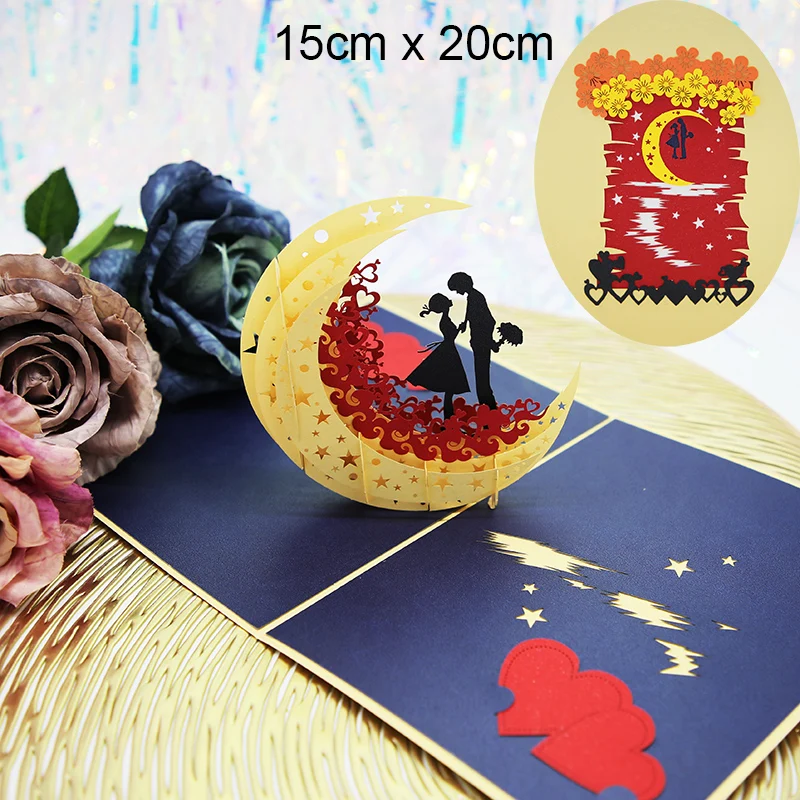 3D Pop UP Love Card for Wife and Girlfriend Gift for Valentine's Day Anniversary Wedding Invitation Greeting Thank You Cards