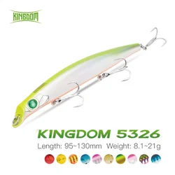 Señuelo de pesca Kingdom Minnow 95/120/130mm 8,1/15,3/21g Wobblers de pesca flotantes para Lucio carpa pesca señuelos artificiales para lubina