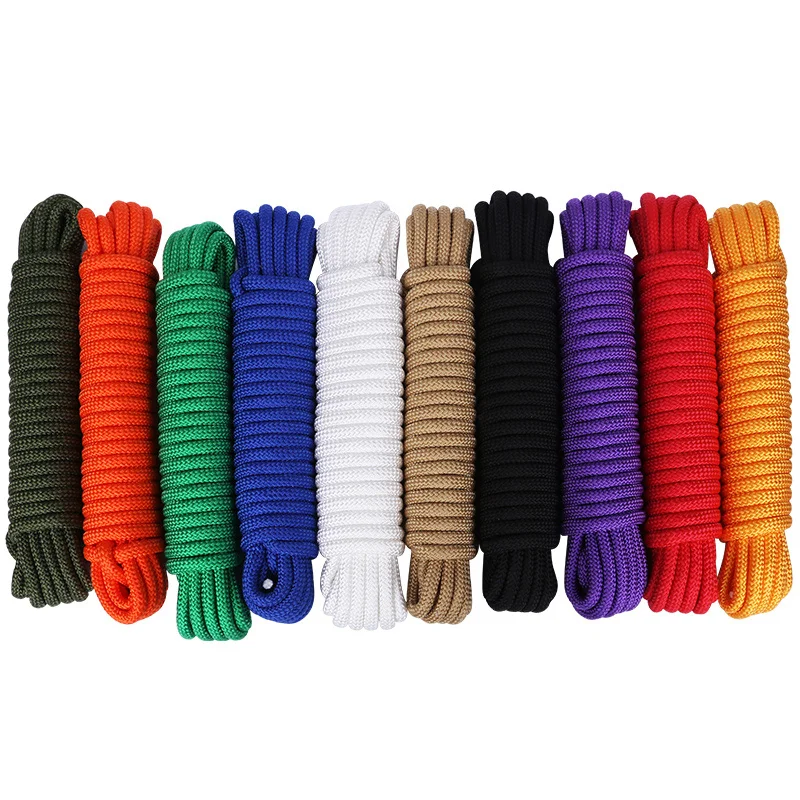 Cuerda de paracaídas sólida de 8mm, cuerda Mil Spec tipo una hebra, escalada, Camping, equipo de supervivencia, Paracord, 10 metros por lote