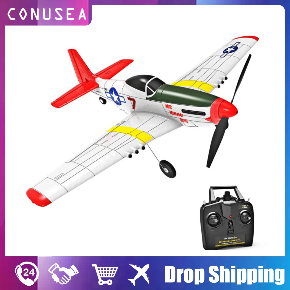 761-5 P51 Rc Plane Airplane Model 400Mm Wingspan 2.4G 6 Axis Gyroscope Fixed Wing Rtf Glider Epp Foam Aircraft 14Mins Drone Toy