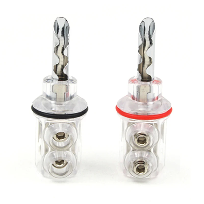 

Hifi audio Rhodium plated BFA banana Transparent Cover Audio Banana Plug 1Set 4mm for speaker cable without Box