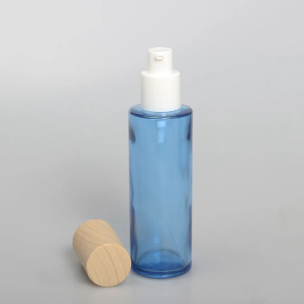 

50pcs Wood Grain Cover Spray Pump Bottle,Empty 80ml Glass Lotion Bottle