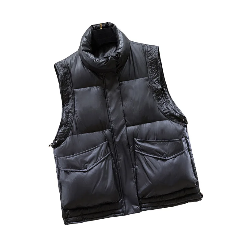 Women's cotton vest warm stand collar cotton vest autumn and winter new style sleeveless waistcoat fashion jacket