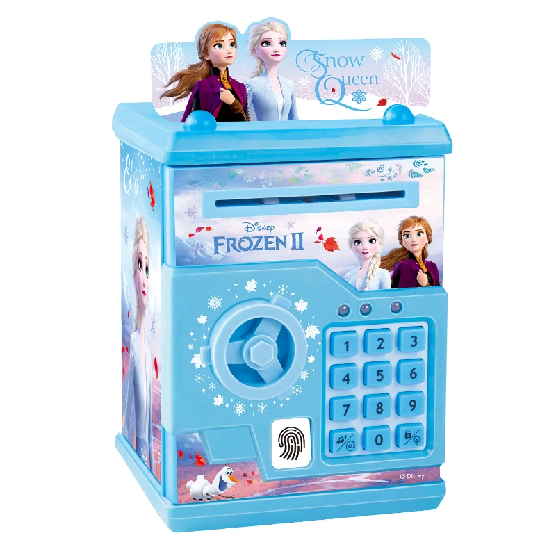 Disney Fingerprint Piggy Bank para Meninas, Frozen 2, Princesa Elsa, Caixa de Senha, Caixa De Armazenamento, Toy Gift